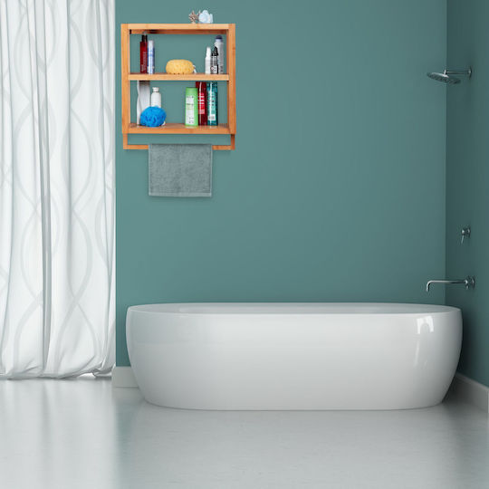 Relaxdays Raft de Baie Montat pe Perete din Bambus 58.5x52x21cm Maro