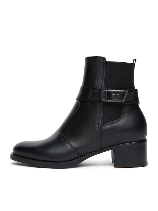 Leder Damen Stiefeletten Knöchel Schwarz