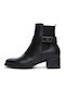 Leder Damen Stiefeletten Knöchel Schwarz