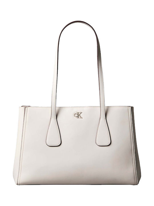 Calvin Klein Damska Chanta Tote Za Raka Byala