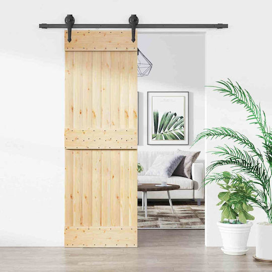 Συρόμενη Πόρτα Φυσικό Μαύρο 70 X 210 Cm 3445121 Καφέ Συρόμενη Πόρτα Φυσικό Μαύρο 70 X 210 Cm 3445121 Καφέ