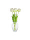 Bouquet 5 White Peony Tulips 39 Cm Life-like Spring Decoration