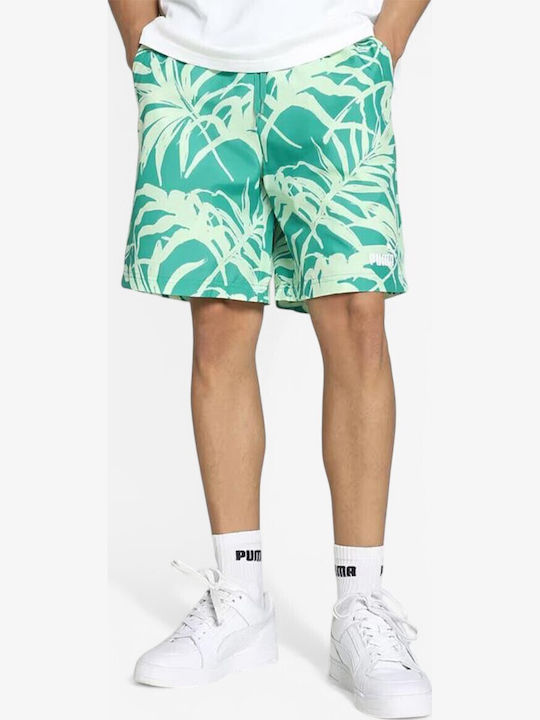 PUMA Essentials+ Αθλητική Ανδρική Βερμούδα Green/white PUMA Essentials+ Αθλητική Ανδρική Βερμούδα Green/white