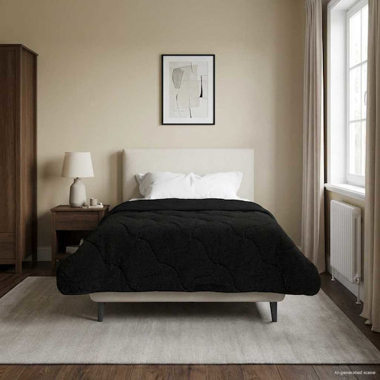 vidaXL Плик За Завивка Единичен 140x220 Черен