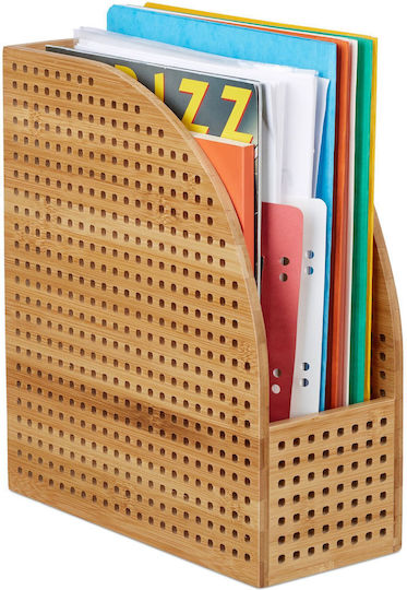 Relaxdays Suport Documente Bambus Maro 30,5x26,5x12 cm
