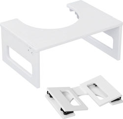Relaxdays Toilettenstuhl 43 X 27,5 X 18 Cm Faltbar Bambus Weiß