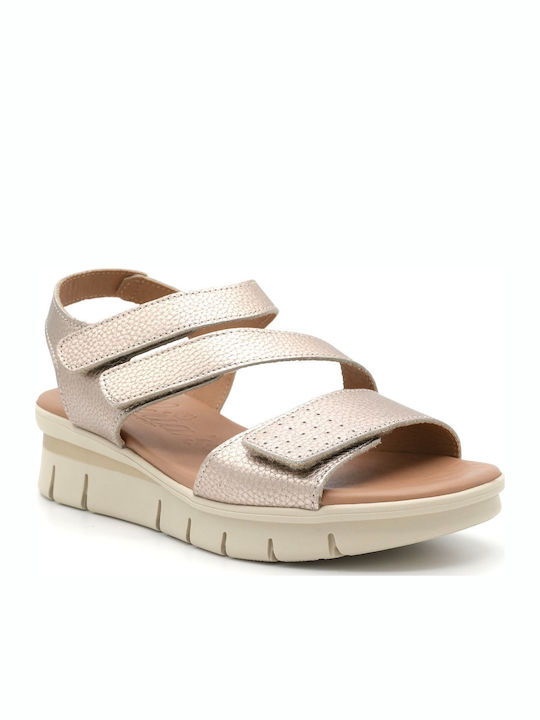 Valeria's Leather Women's Anatomic Gold Sandals