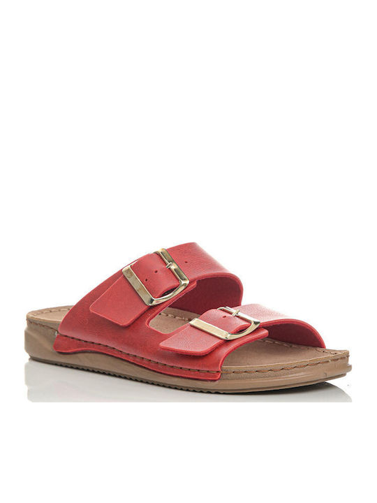 Sunshine Damen Anatomische Flache Sandalen Rote