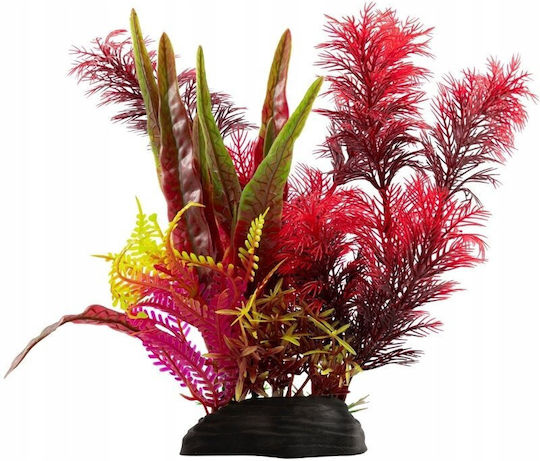 Aqua Natura Aquarium Dekoration Rötlich Rosa Grün Kunststoff 20 Cm Verschiedene Pflanzen