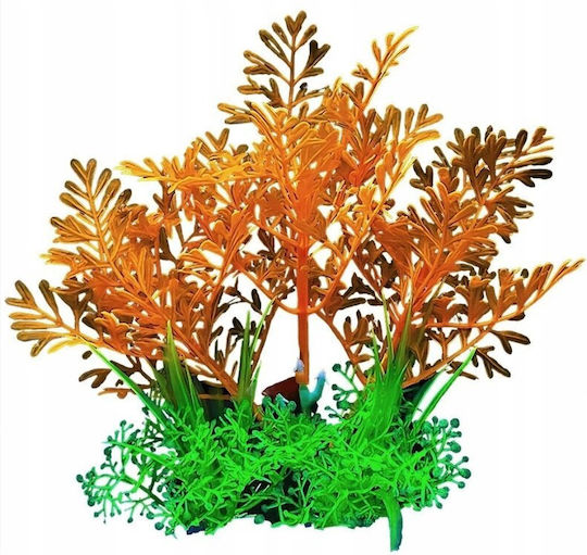 Aqua Natura Plant Decorațiune Acvariu Portocalie Plastic 12 Cm Bază Iarbă