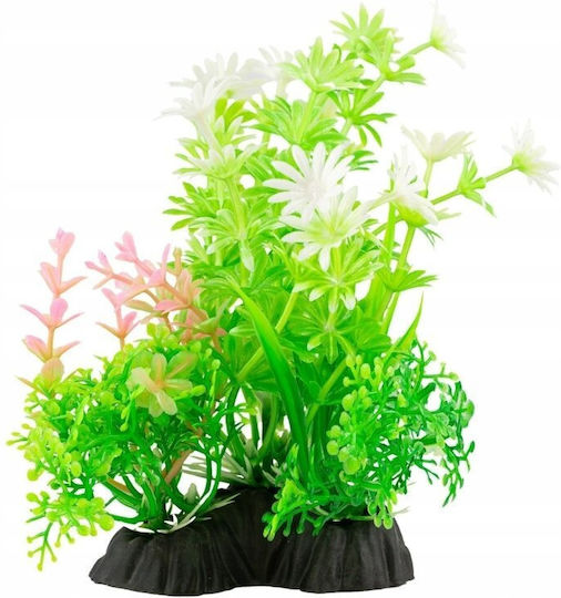 Aqua Natura Plant Decorațiune Acvariu Plantă Artificială Verde-Galbenă Frunze În Formă De Palmier Din Plastic 12 Cm