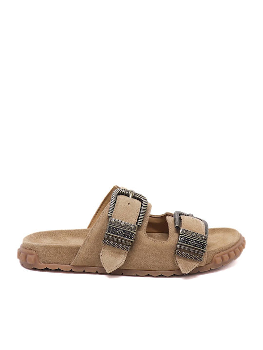 Twister02 Women's Flat Sandals Brown