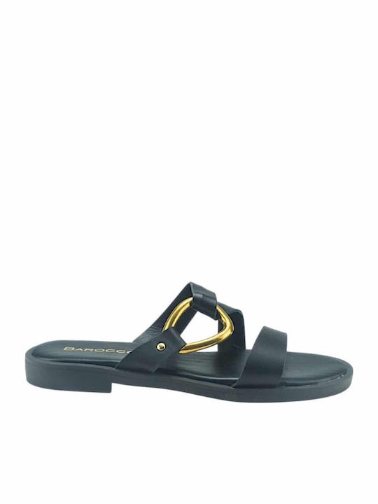 Barocco Barocco Damen Flache Schwarz Sandalen Venus 61154
