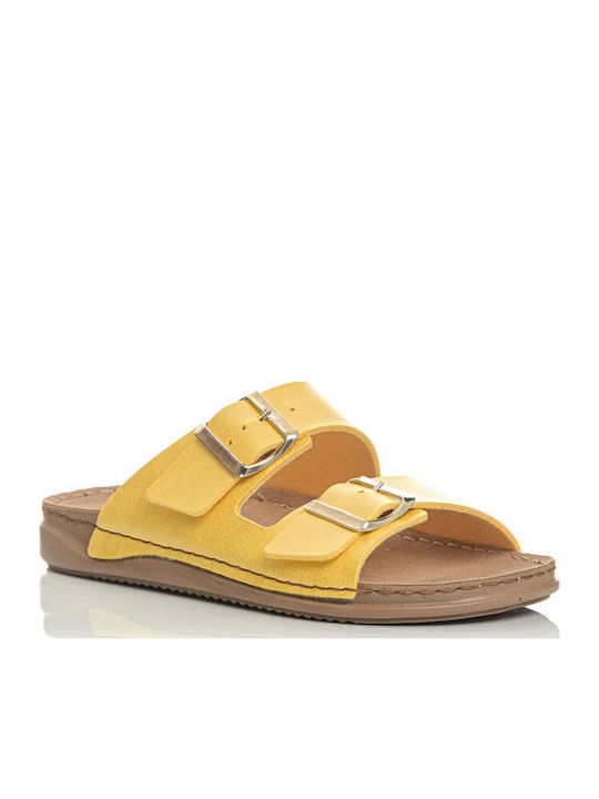 Sunshine Damen Anatomische Flache Sandalen Gelbe