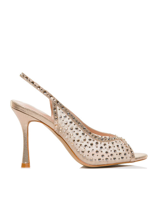 Seven Seven Damen Sandalen mit Strass Gold