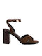 Suede Damen Sandalen Braun