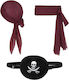 Piraten Kostüm Zubehör Set Bandana Gürtel Augenklappe Komplett Halloween