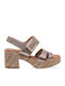 Дамски Кожени Сандали Златисти