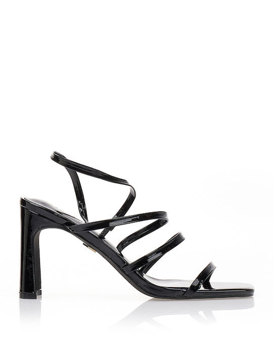 Tsoukalas Patent Leather Black Sandals