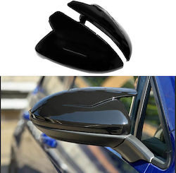 Καπάκια Καθρεφτών Vw Golf Vii 7 12-20 Touran 15+ R Look Κουμπωτά Γυαλιστερό Μαύρο 2 Τεμάχια