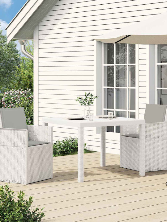 vidaXL Outdoor Chair Polypropylene White with C...