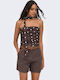 Γυναικεία Μπλούζα Strapless Brown