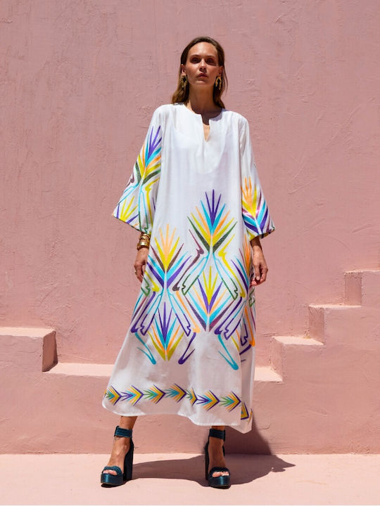 Summer Midi Evening Dress Multicolor