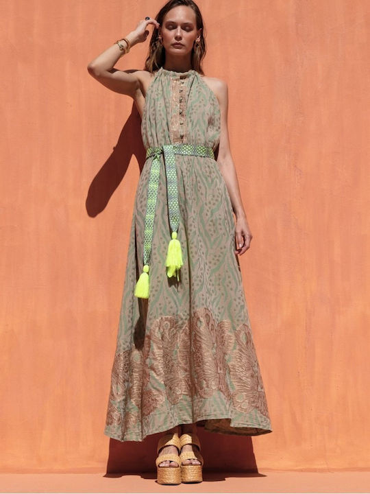 Summer Maxi Dress for Wedding and Christening Olive