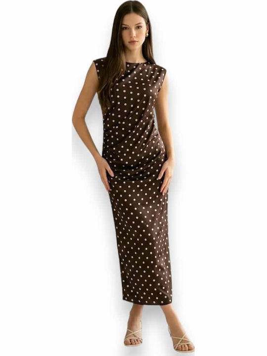 Benissimo Summer Midi Dress Brown