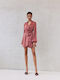 Mini Evening Satin Dress Magenda