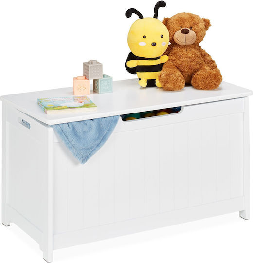 Relaxdays Children's Storage Box Made of White Fabric 45x80x40cm