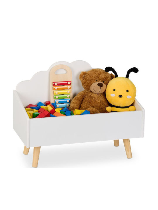 Relaxdays Cutie De Depozitare Pentru Copii Din Lemn Verde 45x58x28cm