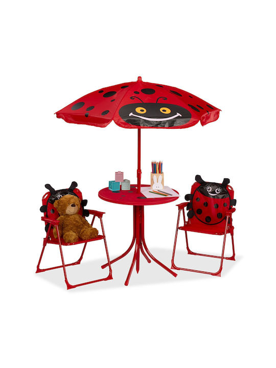 Kinder Tische Set mit Stühlen aus Kunststoff Mehrfarbig Relaxdays