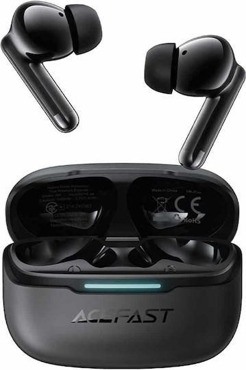 Acefast W5 In-ear Bluetooth Handsfree Ακουστικά με Αντοχή στον Ιδρώτα και Θήκη Φόρτισης Μαύρα