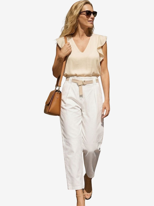 Women's White Suit in Loose Fit