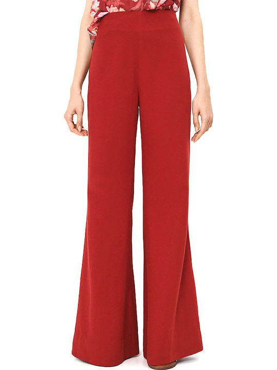 Women's High Rise Pantaloons in Straight Leg Style Red