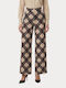 Γυναικείο Υφασμάτινο Παντελόνι Beige/black/bordeaux