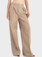 Women's Fabric Trousers in Regular Fit Beige