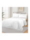 SpitiBazaar Σετ Σεντόνια King Size με Λάστιχο 180x200εκ. Λευκό (4τμχ)
