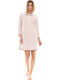 Pink Label Winter Baumwollenes Damen Nachthemd Baby Pink
