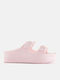 Slides with Platform in Pink Colour
