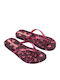 Animal Print Flip Flops in Burgundy Colour