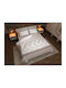 Charalambidis Textiles Σεντόνι Υπέρδιπλο με Λάστιχο 160x200+35εκ. Μπεζ