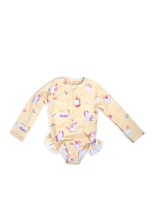 Filibabba Kids Swimwear One-Piece With Long Sleeve Yellow