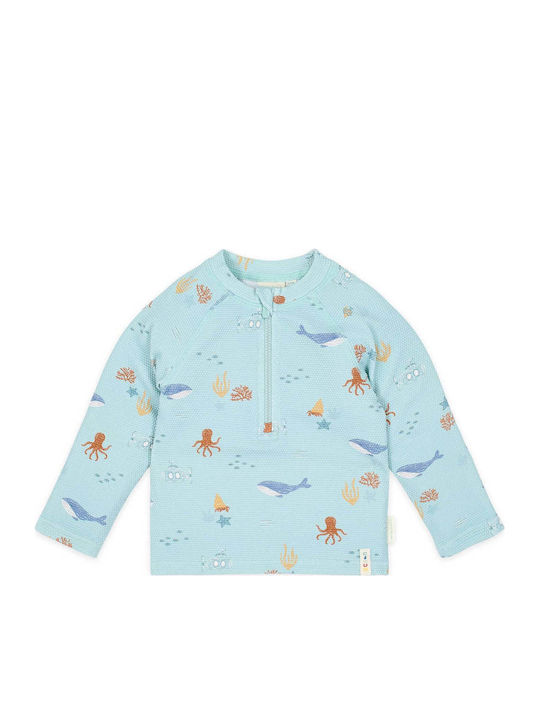 Little Dutch Kids Swimwear Rashguard With Long Sleeve Light Blue