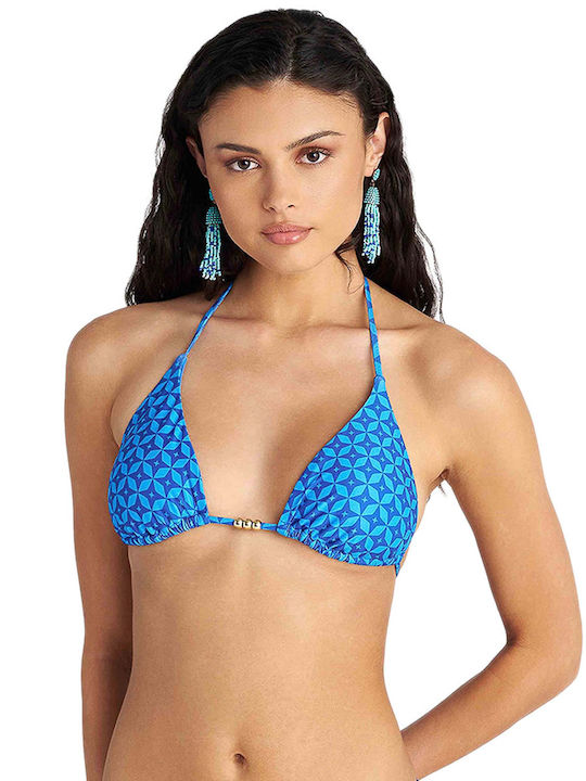 Bikini Τριγωνάκι B Cup με Ενίσχυση Blue Ikat