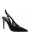 Martine Pointed Toe Heels in Black Patent Leather