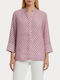 Long Sleeve Women's Shirt Red Blue