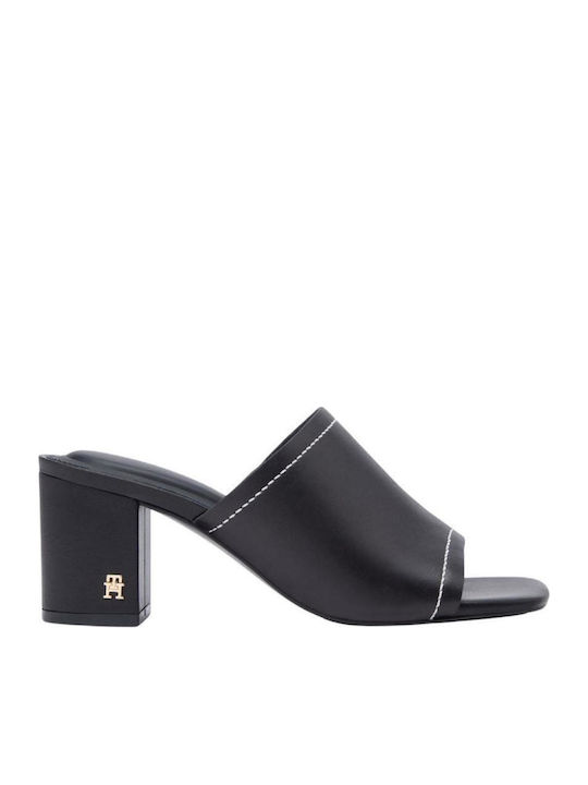 Tommy Hilfiger Pantofi Mules De Piele Cu Toc Gr...