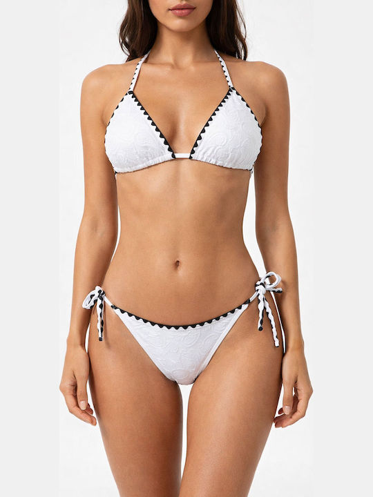Bikini Set Triangle With Removable Padding White